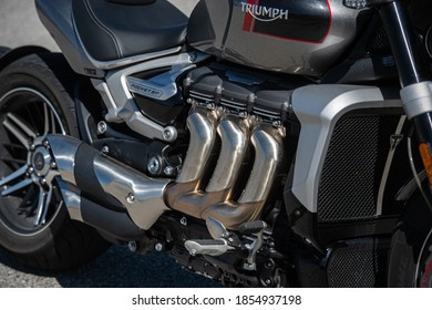 Madrid, Spain. 12/03/2020. The Triumph Rocket III Is A Three-cylinder Motorcycle Made By Triumph Motorcycles Ltd. At 2,294 Cc