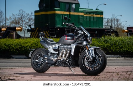 Madrid, Spain. 12/03/2020. The Triumph Rocket III Is A Three-cylinder Motorcycle Made By Triumph Motorcycles Ltd. At 2,294 Cc