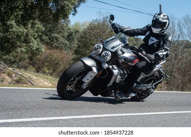 Madrid, Spain. 12/03/2020. The Triumph Rocket III Is A Three-cylinder Motorcycle Made By Triumph Motorcycles Ltd. At 2,294 Cc