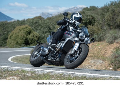 Madrid, Spain. 12/03/2020. The Triumph Rocket III Is A Three-cylinder Motorcycle Made By Triumph Motorcycles Ltd. At 2,294 Cc