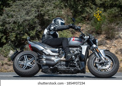 Madrid, Spain. 12/03/2020. The Triumph Rocket III Is A Three-cylinder Motorcycle Made By Triumph Motorcycles Ltd. At 2,294 Cc