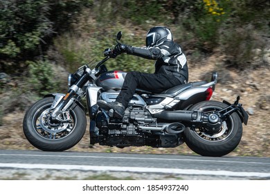 Madrid, Spain. 12/03/2020. The Triumph Rocket III Is A Three-cylinder Motorcycle Made By Triumph Motorcycles Ltd. At 2,294 Cc