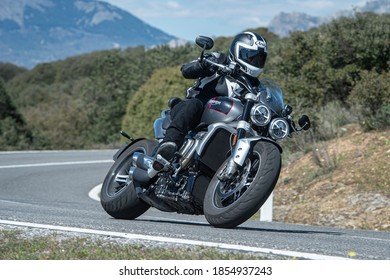 Madrid, Spain. 12/03/2020. The Triumph Rocket III Is A Three-cylinder Motorcycle Made By Triumph Motorcycles Ltd. At 2,294 Cc