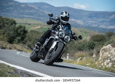 Madrid, Spain. 12/03/2020. The Triumph Rocket III Is A Three-cylinder Motorcycle Made By Triumph Motorcycles Ltd. At 2,294 Cc