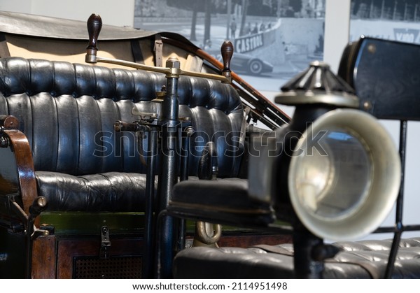 Madrid, Spain. 12-12-21.\
French car of unknown make, manufactured at the beginning of the\
20th century