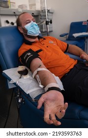 
Madrid, Spain. 22-08-2022. Volunteers Donate Blood At A Transfusion Center In Madrid