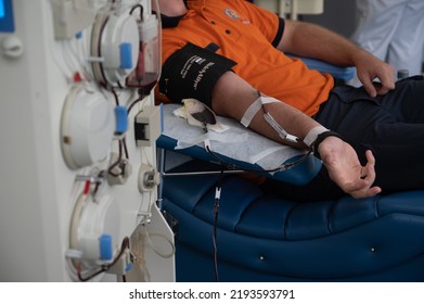 
Madrid, Spain. 22-08-2022. Volunteers Donate Blood At A Transfusion Center In Madrid