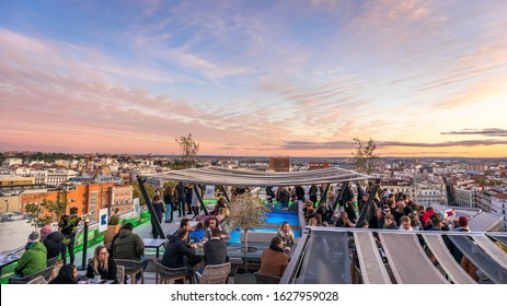 Madrid, Spain; 25 NOV 2019; Círculo De Bellas Artes. Madrid’s Most Impressive Rooftop Bars, The Azotea Del Círculo De Bellas Artes, A Sizeable Space At The Top Of The Bellas Artes Center