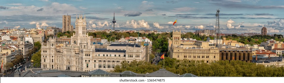 Madrid Spain Aeriel Cityscape Panorama View