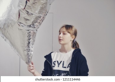 MADRID, SPAIN - APRIL 05, 2018: A Girl Playing With 