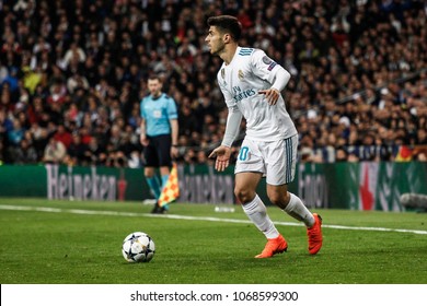 Madrid, Spain. April 11, 2018. UEFA Champions League. Real Madrid - Juventus 1-3. Marco Asensio, Real Madrid.