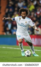 Madrid, Spain. April 11, 2018. UEFA Champions League. Real Madrid - Juventus 1-3. Marcelo, Real Madrid.