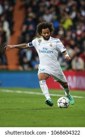 Madrid, Spain. April 11, 2018. UEFA Champions League. Real Madrid - Juventus 1-3. Marcelo, Real Madrid.