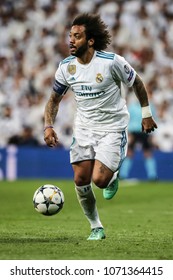 Madrid, Spain. April 11, 2018. UEFA Champions League. Real Madrid - Juventus 1-3. Marcelo, Real Madrid.