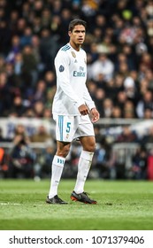 Madrid, Spain. April 11, 2018. UEFA Champions League. Real Madrid - Juventus 1-3. Varane, Real Madrid.