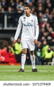 Madrid, Spain. April 11, 2018. UEFA Champions League. Real Madrid - Juventus 1-3. Varane, Real Madrid.