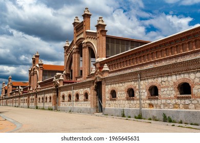 Madrid, Spain- April 30, 2021: Side Photo Of The Slaughterhouse Building In Madrid.  Livestock Buildings.  Madrid Slaughterhouse