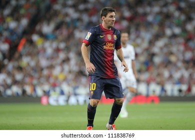 MADRID, SPAIN - AUGUST 29: Leo Messi During The Supercopa, Real Madrid Vs FC Barcelona, On August 29, 2012 At The Santiago Bernabeu Stadium.