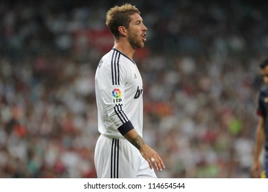 MADRID, SPAIN - AUGUST 29: Sergio Ramos During The Supercopa, Real Madrid Vs FC Barcelona, On August 29, 2012 At The Santiago Bernabeu Stadium.