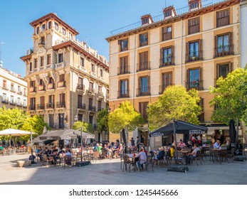 Madrid, Spain. Circa November 2018. Typical Tapas Bars In The Historic Quarter Of The Center Of Town.