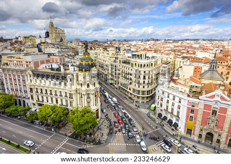 Similar – Image, Stock Photo Madrid Street scene with bicycle