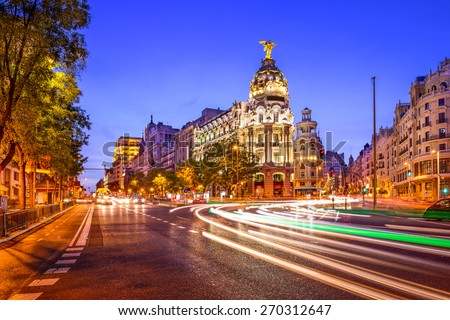 Similar – Image, Stock Photo Madrid Street scene with bicycle