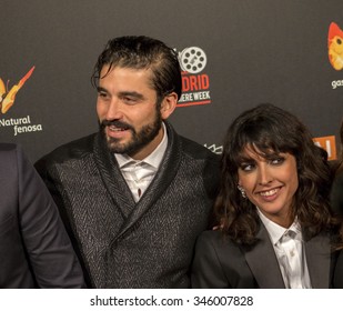 Madrid, Spain - December 1st, 2015 - Alex Garcia And Inma Cuesta At Madrid Premiere Week Cinema Event In Callao Square, Madrid