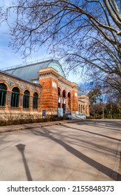 Madrid, Spain - FEB 17, 2022: The Velazquez Palace Is An Exhibition Hall Located In Buen Retiro Park, Madrid, Spain. Built In1883 By Ricardo Velazquez Bosco.