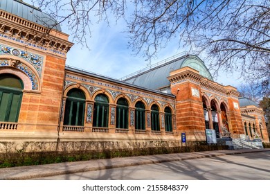 Madrid, Spain - FEB 17, 2022: The Velazquez Palace Is An Exhibition Hall Located In Buen Retiro Park, Madrid, Spain. Built In1883 By Ricardo Velazquez Bosco.