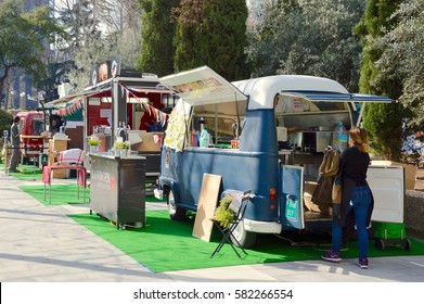 MADRID, SPAIN - FEBRUARY 18: Street Food On February 18, 2017 In Madrid, Spain.
