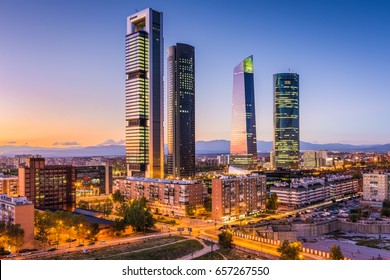 Madrid, Spain Financial District Skyline.