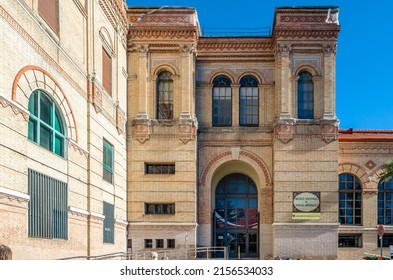 MADRID, SPAIN - JANUARY 12, 2022: Facade of The National Museum of Natural Sciences (Spanish: Museo Nacional de Ciencias Naturales), situated in the center of Madrid, by the Paseo de la Castellana