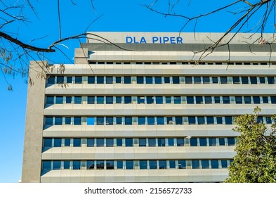 MADRID, SPAIN - JANUARY 12, 2022: DLA Piper headquarters on Paseo de la Castellana in Madrid, Spain. DLA Piper is a multinational law firm with offices in more than 40 countries