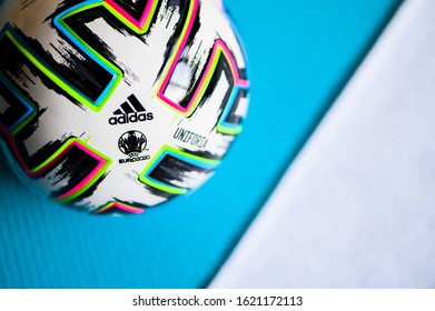 MADRID, SPAIN, JANUARY. 20. 2020: Adidas Uniforia, Official Euro 2020 Tournament Ball