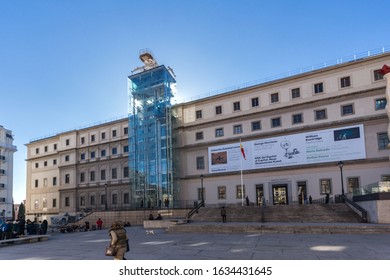 MADRID, SPAIN - JANUARY 22, 2018: Reina Sofia National Art Center Museum (Museo Nacional Centro De Arte Reina Sofía) In City Of Madrid, Spain