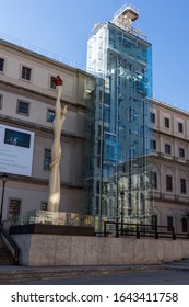 MADRID, SPAIN - JANUARY 22, 2018: Reina Sofia National Art Center Museum (Museo Nacional Centro De Arte Reina Sofía) In City Of Madrid, Spain