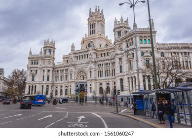 Madrid, Spain - January 22, 2019: Cybele Palace - City Council Of Madrid Capital City