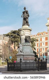 Madrid, Spain - January 26, 2017: A Monument To Queen Maria Christina Of The Two Sicilies (Maria Cristina De Borbon)