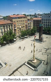 Madrid, Spain - June 19, 2022: Square In Front Of The Queen Sofia National Museum In Madrid, Top View