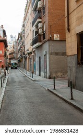 Madrid, Spain. June, 2021. Empty Narrow Streets In La Latina, Historical District In Downtown Madrid.