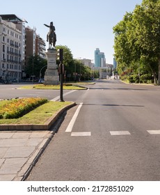 Madrid, Spain; June 28, 2022: Traffic closures in the main streets and avenues of Madrid on the occasion of the NATO Summit. Paseo de la Castellana, Recoletos, Alcalá street and Gran via.