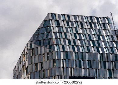 Madrid, Spain - March 7, 2021: New office building in Paseo de la Castellana in the downtown of Madrid. Technology, business and finance