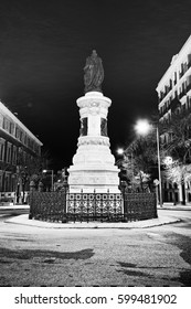 Madrid, Spain - March 8, 2017: A Monument To Queen Maria Christina Of The Two Sicilies (Maria Cristina De Borbon) Before Dawn