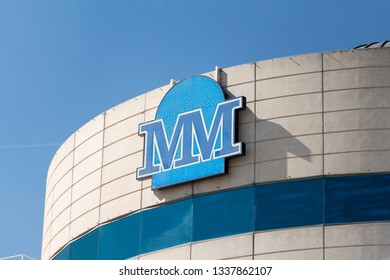 MADRID, SPAIN - MARCH 9, 2019. Mutua Madrileña Logo On Mutua Madrileña Building. Mutua Madrileña Is A Large Non-profit Spanish Insurance Company