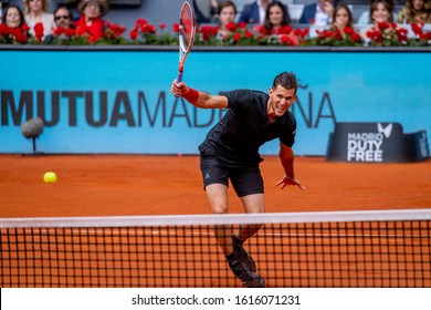 Madrid Spain; May / 11/2018. Dominic Thiem Competing In The Mutua Open Tennis Tournament In Madrid. 
