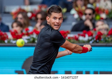 Madrid Spain; May / 11/2018. Dominic Thiem Competing In The Mutua Open Tennis Tournament In Madrid. 
