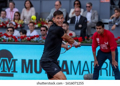 Madrid Spain; May / 11/2018. Dominic Thiem Competing In The Mutua Open Tennis Tournament In Madrid. 
