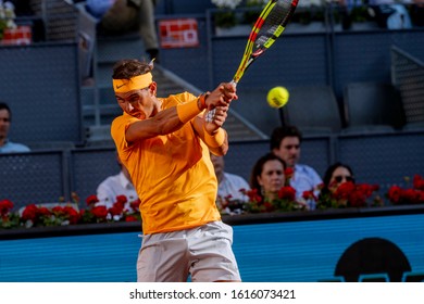 Madrid Spain; May / 11/2018. Rafael Nadal Competing In The Mutua Open Tennis Tournament In Madrid. 
