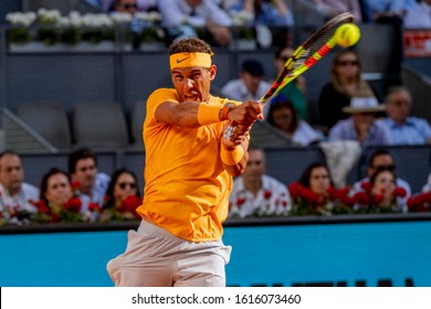 Madrid Spain; May / 11/2018. Rafael Nadal Competing In The Mutua Open Tennis Tournament In Madrid. 
