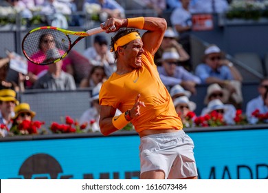 Madrid Spain; May / 11/2018. Rafael Nadal Competing In The Mutua Open Tennis Tournament In Madrid. 
